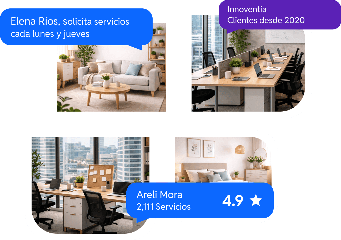 Hogares y oficinas limpios con servicio profesional de aliada